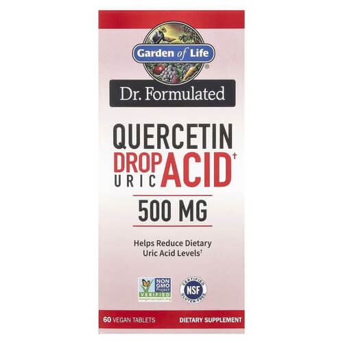 Кверцетин для підтримки рівня сечової кислоти 500 мг Garden of Life (Dr. Formulated Quercetin Drop Uric Acid) 60 таблеток