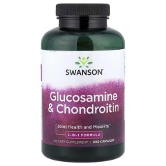 Глюкозамин и хондроитин Swanson (Glucosamine & Chondroitin) 200 капсул