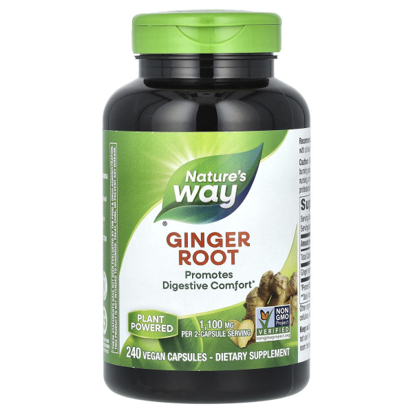 Корінь імбиру Nature's Way (Ginger Root) 550 мг 240 веганських капсул