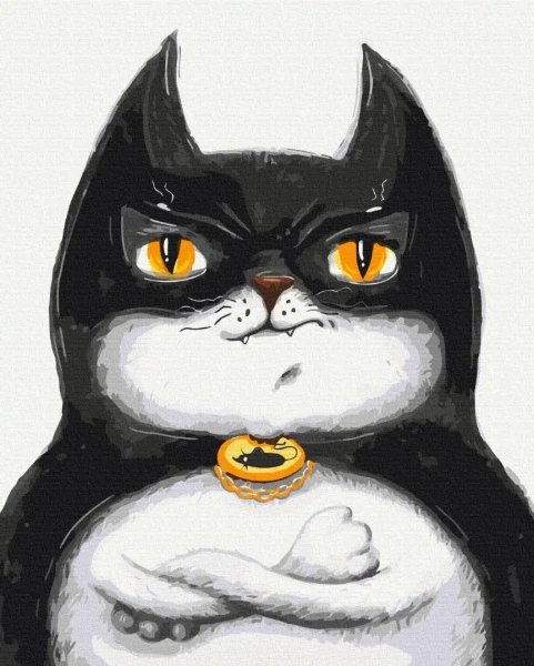 Картина за номерами Котик Бетмен ©Маріанна Пащук  Brushme 40x50