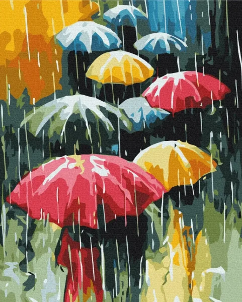 Преміум картина за номерами Кольоровий дощ Brushme 40x50