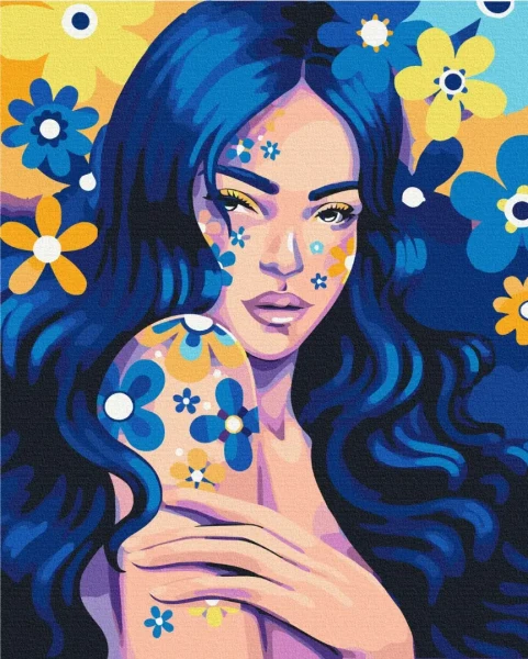 Картина за номерами Дівчина індиго © Поліна Скурихіна  Brushme 40x50