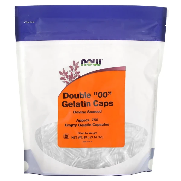 Пустые капсулы "00" Now Foods (Double "00" Gelatin Caps) 750 капсул