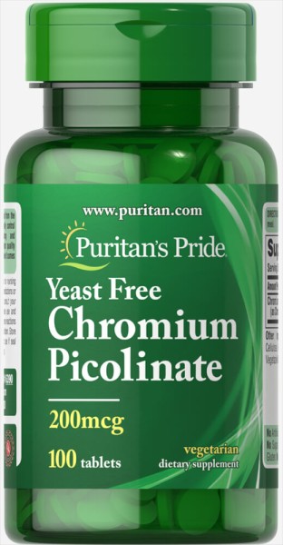 Хром пиколинат Puritan's Pride (Chromium Picolinate) 200 мкг 100 таблеток без дрожжей