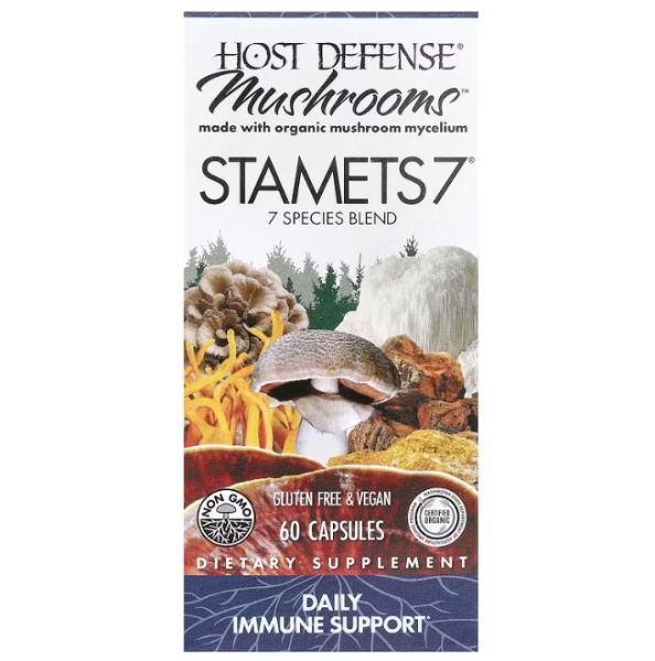 Підтримка імунітету Host Defense (Immune Support STAMETS 7) суміш із 7 видів грибів 60 вегетаріанських капсул