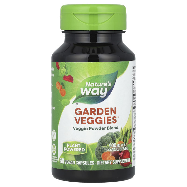 Nature's Way, Garden Veggies™, рослинна порошкова суміш, 60 веганських капсул