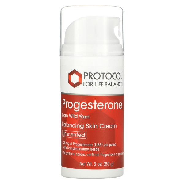 Крем для шкіри із прогестероном, Skin Cream, Protocol for Life Balance, ліпосомальний, без запаху, 85 г