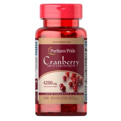 Концентрат журавлини з вітамінами C та E 4200 мг Puritan's Pride (Cranberry Fruit Concentrate with C + E) 100 капсул