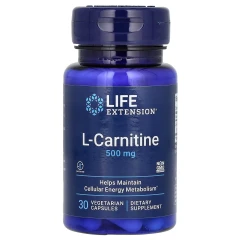 Life Extension, L-карнітин, 500 мг, 30 вегетаріанських капсул