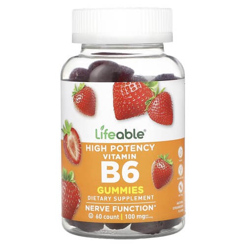 Вітамін B6 Lifeable (Vitamin B6) 60 жувальних цукерок