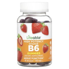 Вітамін B6 Lifeable (Vitamin B6) 60 жувальних цукерок