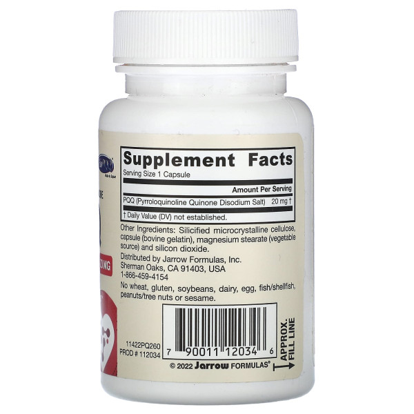 Jarrow Formulas, PQQ, 20 мг, 60 капсул