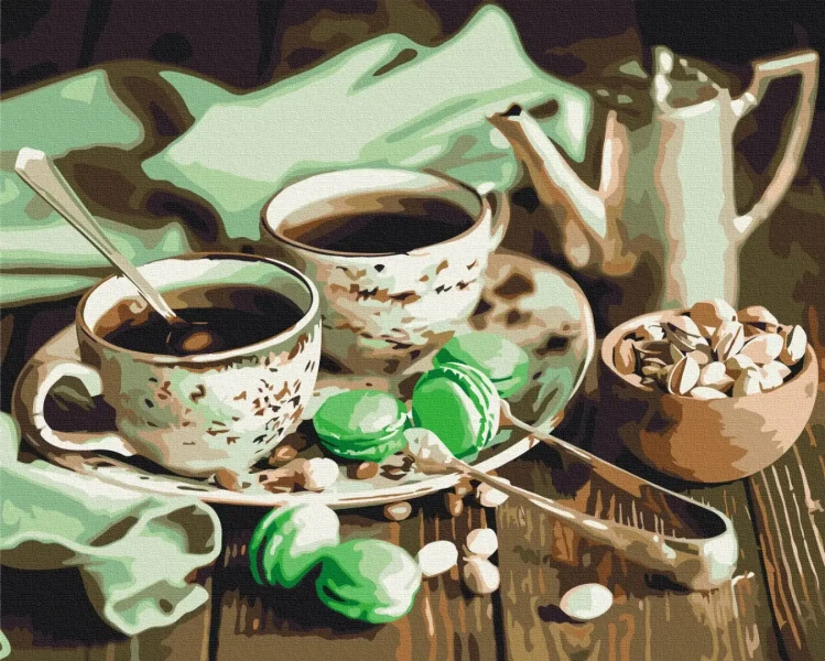 Преміум картина за номерами М'ятне чаювання Brushme 40x50