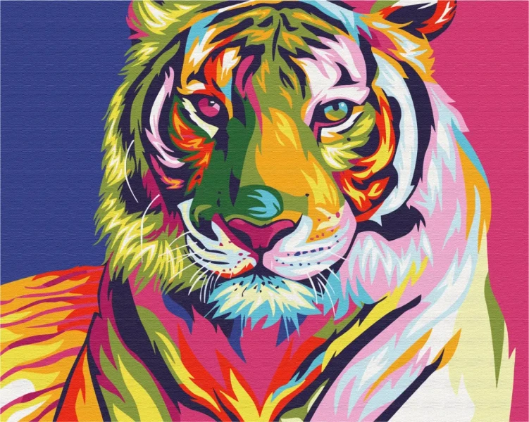 Картина за номерами Тигр в стилі поп арт  Brushme 48x60