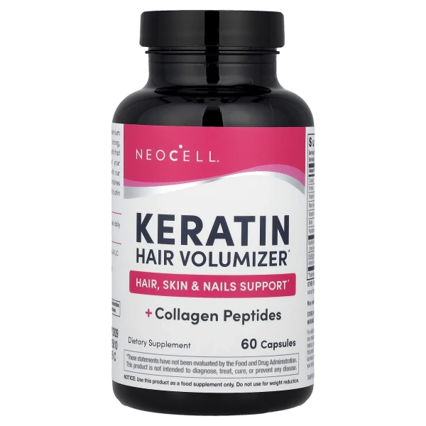 Кератин для придания объема волосам (Keratin hair volumizer) 60 капсул