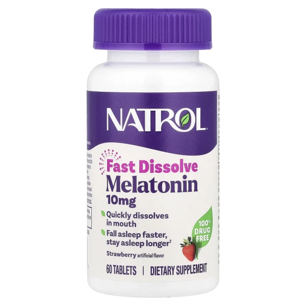 Мелатонін швидкого вивільнення (Melatonin) 10 мг 60 таблеток зі смаком полуниці