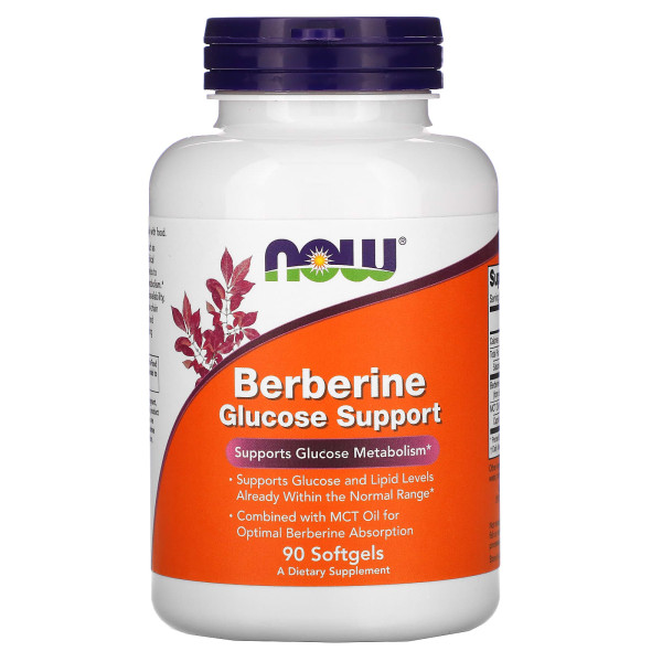 Берберин Now Foods 400 мг для регулирования уровня глюкозы (Berberine Glucose Support) 90 капсул