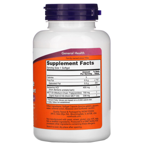 Берберин Now Foods 400 мг для регулирования уровня глюкозы (Berberine Glucose Support) 90 капсул