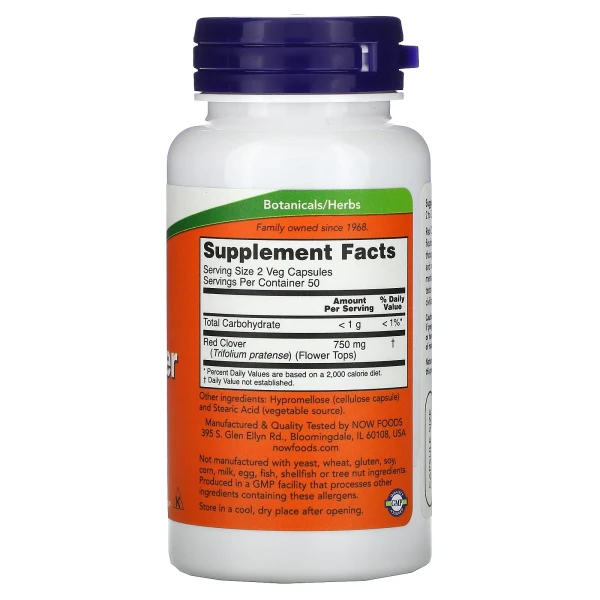 Червона конюшина Now Foods (Red Clover) 375 мг 100 капсул