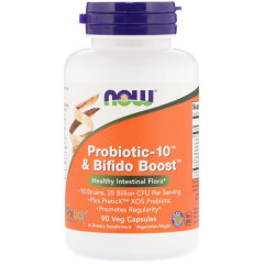 Пробіотик-10 з Bifido Boost Now Foods (Probiotic-10) 25 млрд КУО 90 вегетаріанських капсул