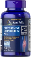 Глюкозамин хондроитин и МСМ Puritan's Pride (Glucosamine, Chondroitin & MSM-2 Per Day Formula) 90 каплет