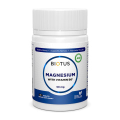 Магній і вітамін В6, Magnesium with Vitamin B6, Biotus, 60 таблеток
