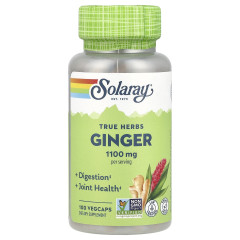Solaray, True Herbs, імбир, 100 капсул VegCaps (550 мг на капсулу)