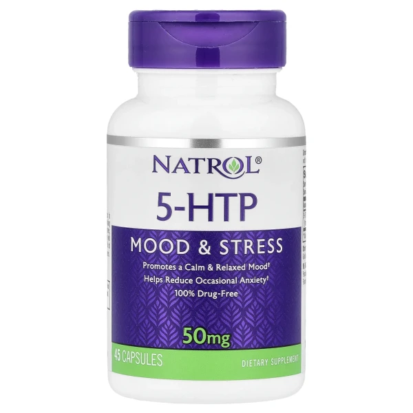5-гидрокситриптофан (5-HTP) для поддержки настроения Natrol (5-HTP) 50 мг 45 капсул