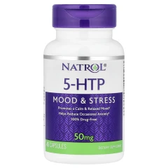 5-гідрокситриптофан (5-HTP) для підтримки настрою Natrol (5-HTP) 50 мг 45 капсул