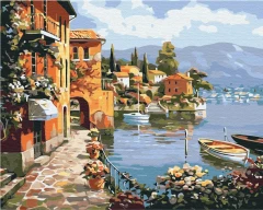 Картина за номерами Затишне приморська містечко  Brushme 40x50