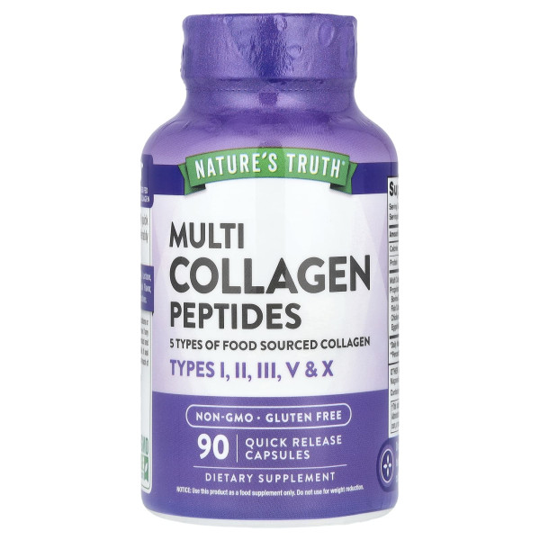 Колагенові пептиди Nature's Truth (Multi Collagen Peptides) 90 капсул швидкого вивільнення