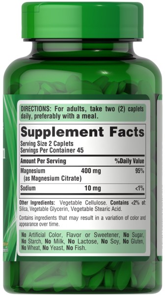 Цитрат магния 400 мг Puritan's Pride (Magnesium Citrate) 90 таблеток