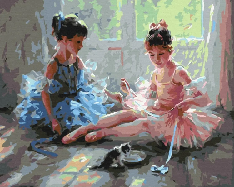 Картина за номерами Балерини з кошеням  Brushme 40x50
