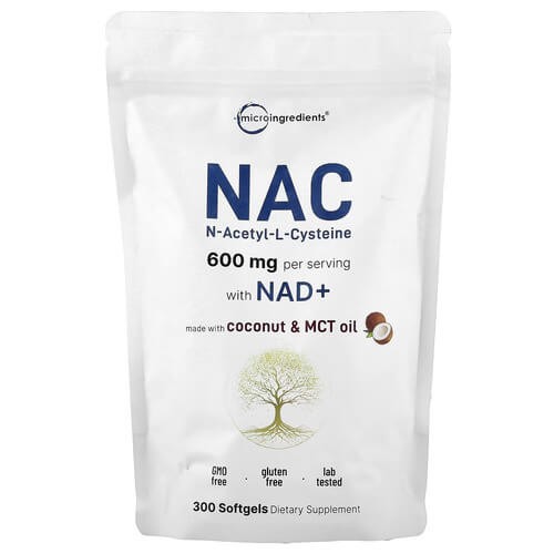 Ацетилцистеїн з НАД+ Micro Ingredients (NAC With NAD+) 300 рідких капсул