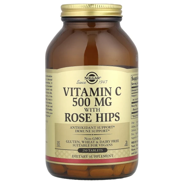 Витамин C с шиповником Solgar (Vitamin C with Rose Hips) 250 таблеток