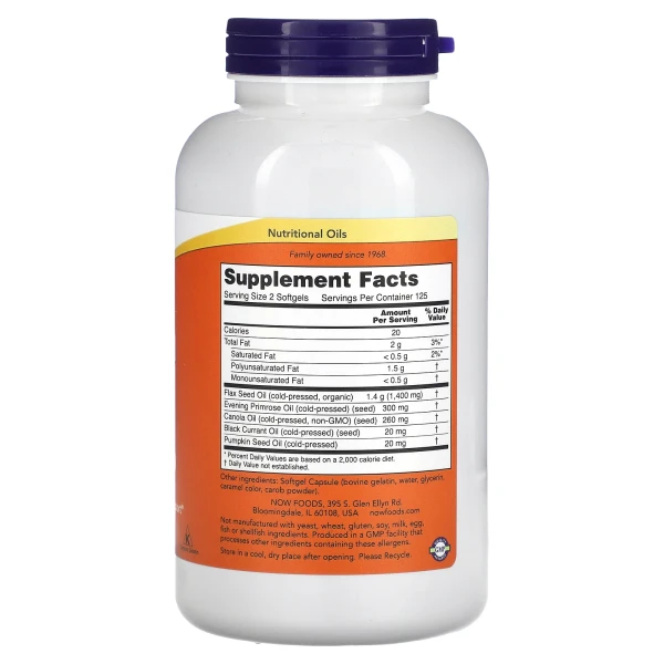 Омега-3-6-9 NOW Foods 1000 мг (Omega 3-6-9) 250 капсул