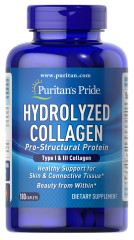 Колаген, Hydrolyzed Collagen, Puritan's Pride, гідролізований, 1000 мг, 180 каплет
