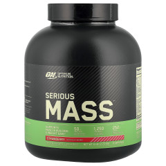 Optimum Nutrition, Serious Mass™, добавка для нарощування м’язів, зі смаком полуниці, 2,72 кг (6 фунтів)