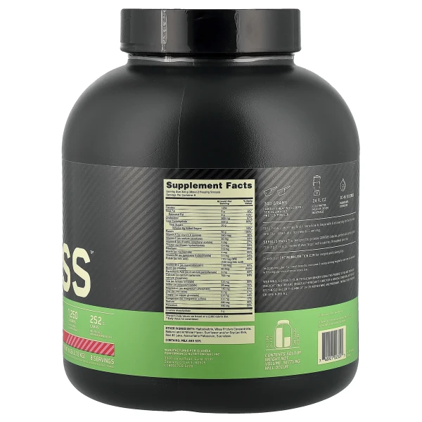 Optimum Nutrition, Serious Mass™, добавка для нарощування м’язів, зі смаком полуниці, 2,72 кг (6 фунтів)