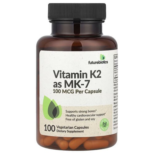 Вітамін K2 МК-7 100 мкг Futurebiotics (Vitamin K2 as MK-7) 100 рослинних капсул