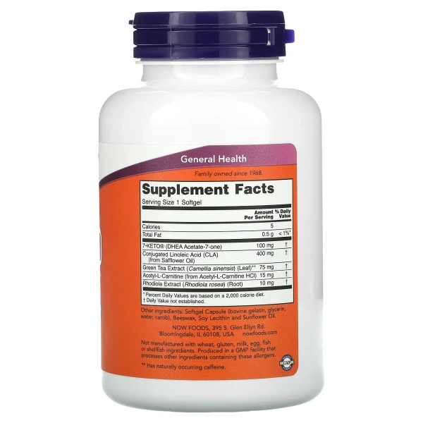 NOW Foods, 7-Keto LeanGels, 100 мг, 120 капсул