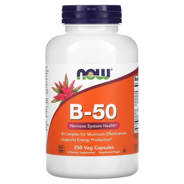 Комплекс витаминов B-50 NOW Foods (B-50) 250 вегетарианских капсул