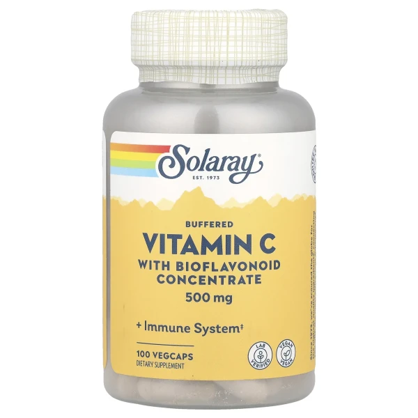 Вітамін C з концентратом біофлавоноїдів Solaray (Buffered Vitamin C with Bioflavonoid Concentrate) 500 мг100 мг 100 капсул