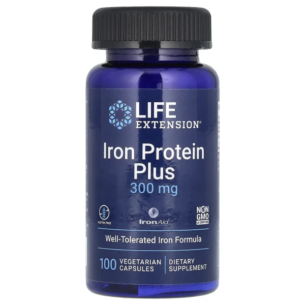 Железо с протеином Life Extension (Iron Protein Plus) 300 мг 100 капсул