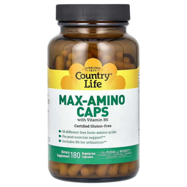 Комплекс амінокислот Country Life (Max-Amino caps) 180 капсул