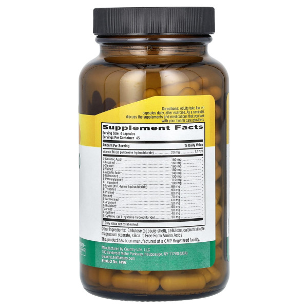 Комплекс амінокислот Country Life (Max-Amino caps) 180 капсул