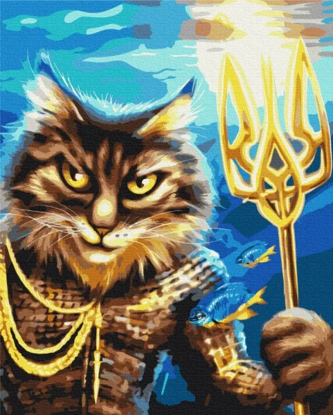 Преміум картина за номерами Котик український Нептун ©Маріанна Пащук Brushme 40x50