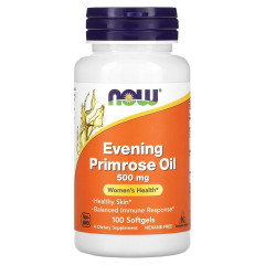 Олія примули вечірньої Now Foods (Evening Primrose oil) 500 мг 100 капсул