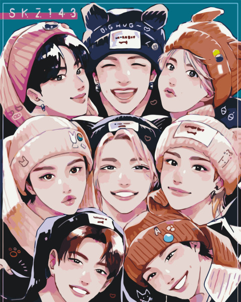 Картина за номерами K-pop Stray Kids (стрей кідс) 40x50 см Origami