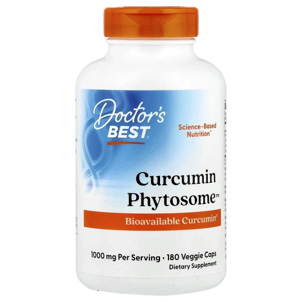 Фітосоми куркуміну Doctor's Best (Curcumin Phytosome) 1000 мг 180 рослинних капсул